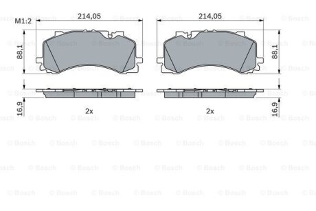 Колодки гальмівні (передні) Audi A6/A7/A8/Q7/Q8/VW Touareg 17- BOSCH 0986424850