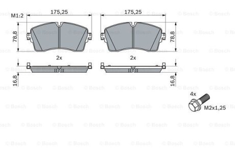 Колодки гальмівні (передні) Land Rover Discovery 14-/Range Rover 11-/Defender 19- BOSCH 0986424871