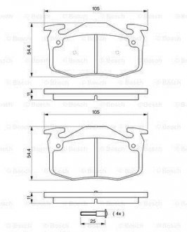 ДИСКОВI КОЛОДКИ ЗАДНI BOSCH 0986461149