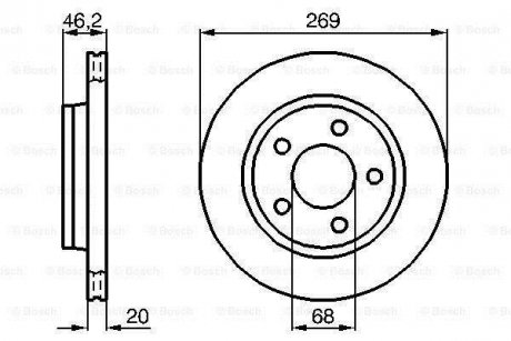 Диск гальмівний (задній) Audi 100/A8 -02 (269x20) BOSCH 0 986 478 316 (фото 1)