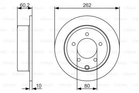 Диск гальмівний (задній) Jeep Compass/Patriot 06-/Dodge Caliber 06- (262х10) BOSCH 0 986 479 A39 (фото 1)