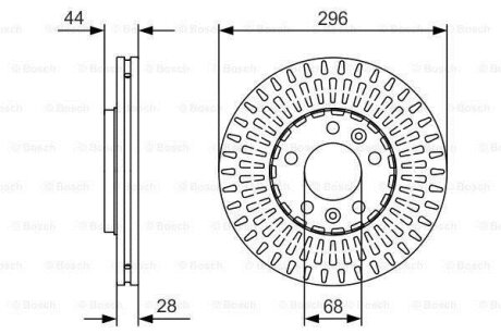 Диск гальмівний (передній) Renault Trafic 14- (296x28) (з покриттям) (вентильований) BOSCH 0986479D30