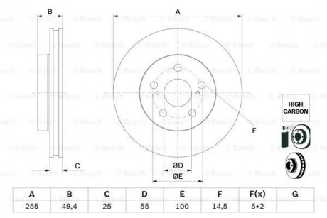 Диск гальмівний BOSCH 0 986 479 F72