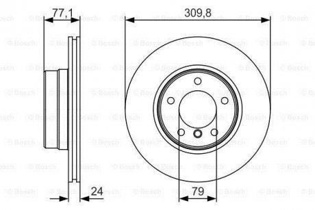 Диск гальмівний BMW E60 520i/525d \'\'F PR2 BOSCH 0986479S29 (фото 1)