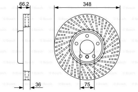 Диск гальмівний (передній) BMW 5 (F10/F11)/6 (F12/F13)/7 (F01-F04) 10- (348x36) (R)(з покр.)(вентил.) BOSCH 0986479W20