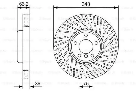 Диск тормозной (передний) BMW 5 (F10/F11)/6 (F12/F13)/7 (F01-F04) 10- (348x36) (R)(с покр.)(вентил.) BOSCH 0986479W20
