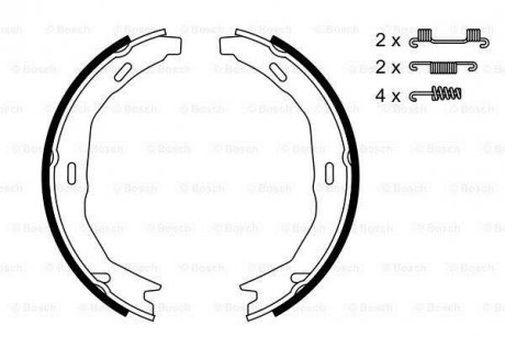 Колодки ручника MB C-class (W204/C204) 07-/E-class (A207/C207) 09- (164x25) (к-кт) BOSCH 0 986 487 723