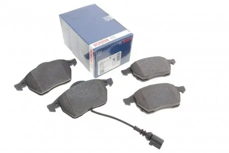 Колодки гальмівні (передні) Audi A3/TT/Seat Leon/Skoda Octavia/VW Golf 96-10/Polo 05-09 (+датчик) BOSCH 0 986 494 018