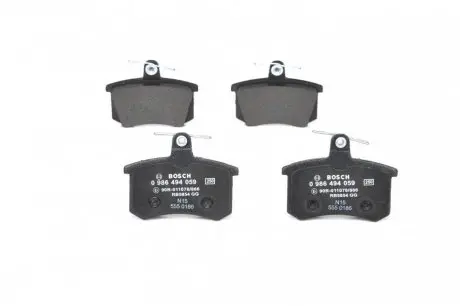 Колодки гальмівні (задні) Audi 80/90 82-96/A4 95-01/A6 94-97/A8 94-02/Fiat Croma 85-96 BOSCH 0 986 494 059