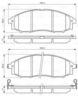 Колодки тормозные (передние) Nissan Navara/Pick Up 2.4i/2.5 TD 98- BOSCH 0 986 494 152