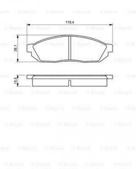 Гальмівні колодки, дискові BOSCH 0986494208 (фото 1)