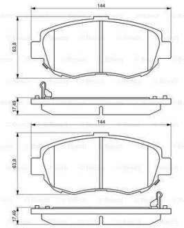 Тормозные колодки (передние) Toyota Supra 93-02/Lexus IS 99-05 BOSCH 0986494211