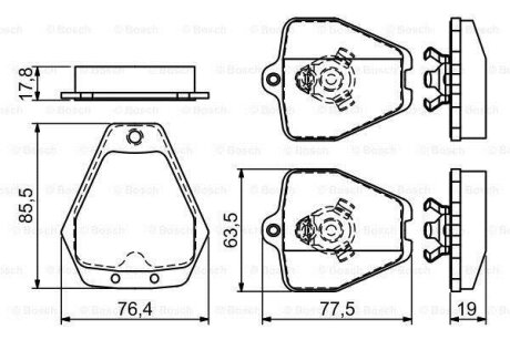 Колодки гальмівні (передні) Audi S4 2.7 97-01 BOSCH 0986494215