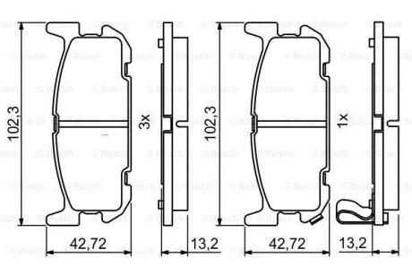 Комплект гальмівних колодок BOSCH 0986494226