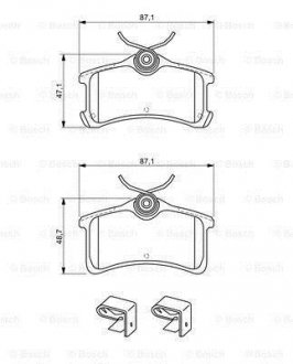 ДИСКОВI КОЛОДКИ ЗАДНI BOSCH 0986494274