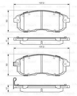 Колодки гальмівні (передні) Nissan Juke/ Pulsar/ Tiida 07- (Sumitomo) BOSCH 0986494337