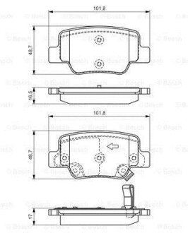 Колодки гальмівні (задні) Toyota Verso 09-18 BOSCH 0986494404