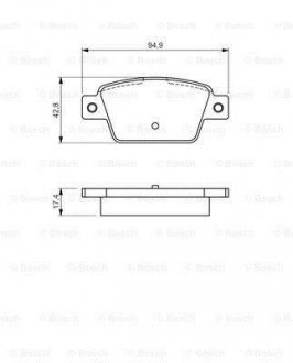 ДИСКОВI КОЛОДКИ ЗАДНI BOSCH 0986494536