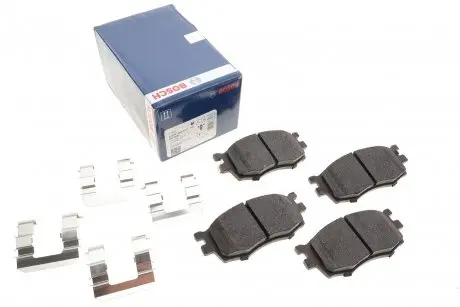 Колодки тормозные (передние) Kia Rio II 05-/Hyundai i20 08-15/Accent 05-10 (с аксессуарами) BOSCH 0 986 494 617
