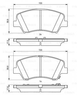 Тормозные колодки, дисковые. BOSCH 0 986 494 712 (фото 1)