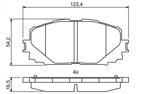 Колодки гальмівні дискові (комплект 4 шт) BOSCH 0986494770 (фото 1)