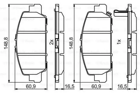 Колодки гальмівні (передні) Honda HR-V 15- BOSCH 0986494773