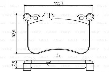 ГАЛЬМІВНІ КОЛОДКИ, ДИСКОВІ BOSCH 0986494780