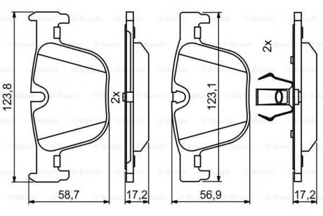 ДИСКОВI КОЛОДКИ ЗАДНI BOSCH 0986494786