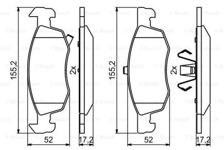 Колодки гальмівні (передні) Opel Corsa E 14- BOSCH 0986494824