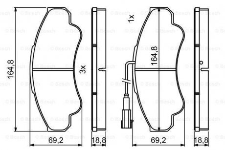 ДИСКОВI КОЛОДКИ ПЕРЕДНI BOSCH 0986494850