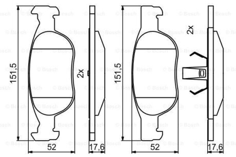 Колодки гальмівні (передні) Fiat Punto 99-12 BOSCH 0986494852