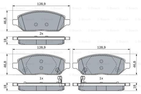 Комплект гальмівних колодок BOSCH 0986494906 (фото 1)