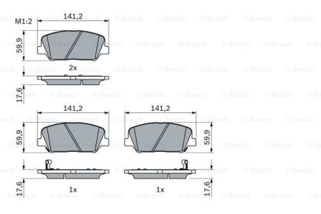 Колодки гальмівні (передні) Hyundai Grandeur 11-/Genesis 08-/Kia Optima 10- BOSCH 0986494979