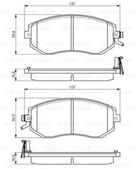 Колодки гальмівні (передні) Subaru BRZ/Forester/Impreza/Legacy/Outback/XV/Toyota GT 86 1.5-2.5 08- BOSCH 0986495125