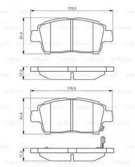 ДИСКОВI КОЛОДКИ ПЕРЕДНI PREMIUM2 BOSCH 0986495242