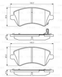 Колодки гальмівні дискові TOYOTA Corolla \'\'F \'\'>>02 PR2 BOSCH 0986495243