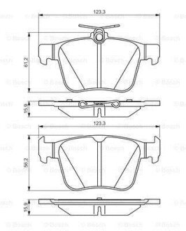 Колодки гальмівні (задні) VW Passat B8 14/Tiguan 16-/Seat Tarraco 18- BOSCH 0986495346