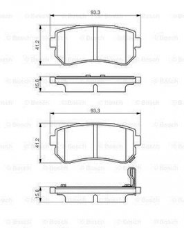 Колодки гальмівні (задні) Hyundai Accent/I20/I30/Ix35/Sonata/Kia Ceed/Rio/Sportage 1.2-3.3 05- BOSCH 0 986 495 354