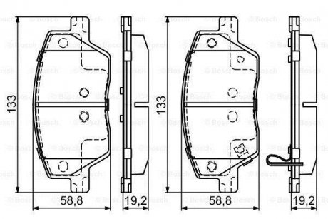 ДИСКОВI КОЛОДКИ ПЕРЕДНI BOSCH 0986495392