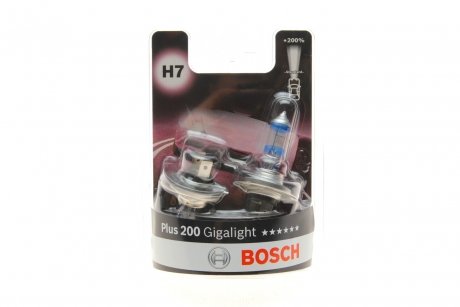 Лампа H7 12V 55W Plus 200 Gigalight (к-т 2 шт) - кратн. 10 шт BOSCH 1987301436