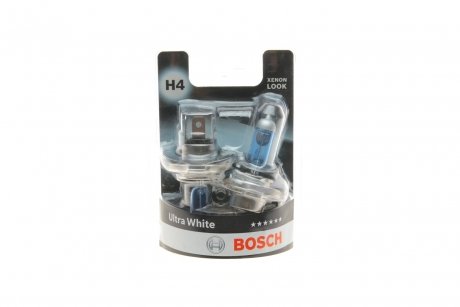 Лампа розжарювання H4 12V 60/55W P43t Ultra White (комплект) (вир-во) BOSCH 1 987 301 440