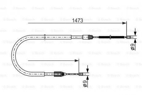 Трос ручника (задній) Renault Megane 1.4-2.0 96-04 (1473mm) BOSCH 1 987 477 636