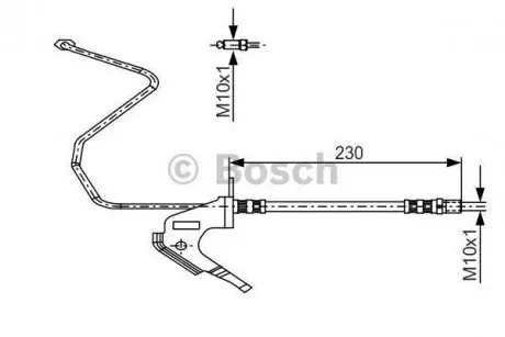 Шланг тормозной (задний) Opel Astra G/H/Combo 98-(L) (L=225mm) BOSCH 1 987 481 161