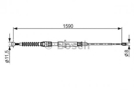 Трос ручного гальма BOSCH 1 987 482 265 (фото 1)