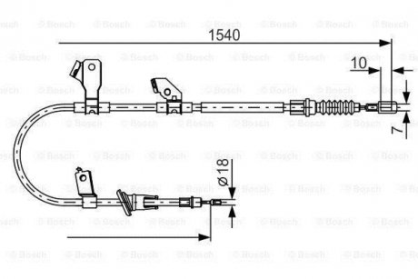 Трос ручника (L) Mitsubishi Colt/Smart Forfour 04-09 BOSCH 1 987 482 271 (фото 1)