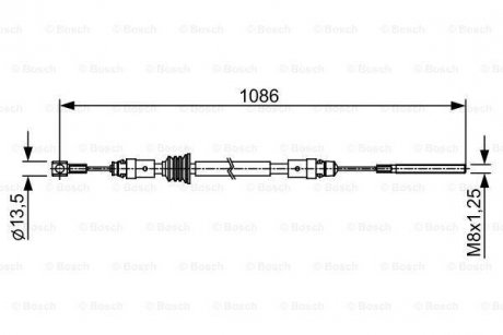 Трос ручника (передній) Renault Master/Opel Movano 2.3 dCi/CDTI 10- (1086mm) BOSCH 1 987 482 547 (фото 1)