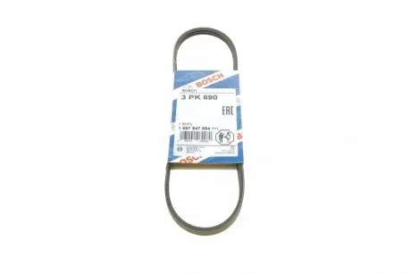 Ремень генератора Fiat Fiorino 1.7D/ Opel Vectra 1.8-2.0i 86-01 (3PK690) BOSCH 1 987 947 884