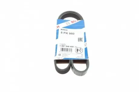 Ремінь генератора Audi A6 5.0 08-10/BMW 3 (E46) 1.6/1.8i 98-02/Suzuki Jimny 1.5 18- (5PK950) BOSCH 1 987 948 400