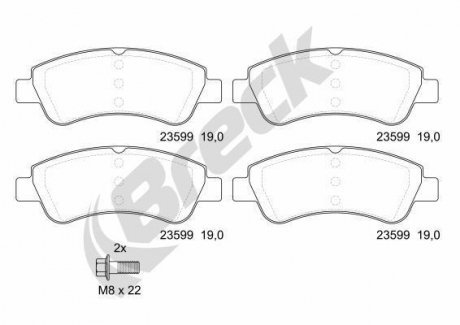 Тормозные колодки (передние) Citroen Berlingo/Peugeot Partner 1.9D/2.0HDI 96- BRECK 23599 00 701 00