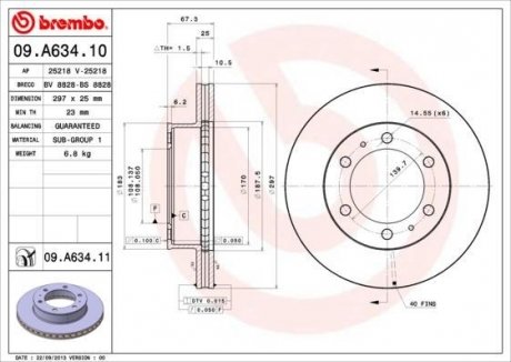 Гальмівний диск BREMBO 09A63411